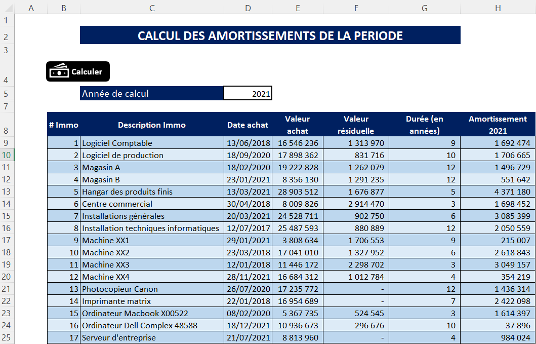 COMMENT CALCULER LES AMORTISSEMENTS SUR EXCEL – Video-de-compta