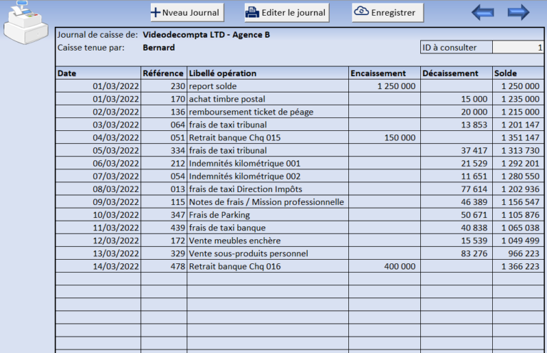 JOURNAL DE CAISSE SUR EXCEL – videodecompta